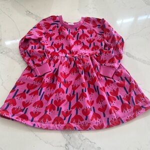 Hanna Andersson Girl Sunset Tulip French Terry Dress, size 6-7